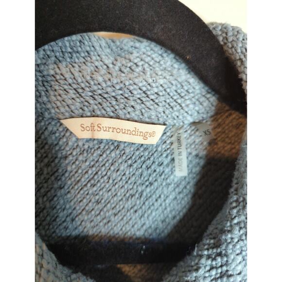 Soft Surroundings Blue Woven Snap Shacket size XS - Picture 3 of 5